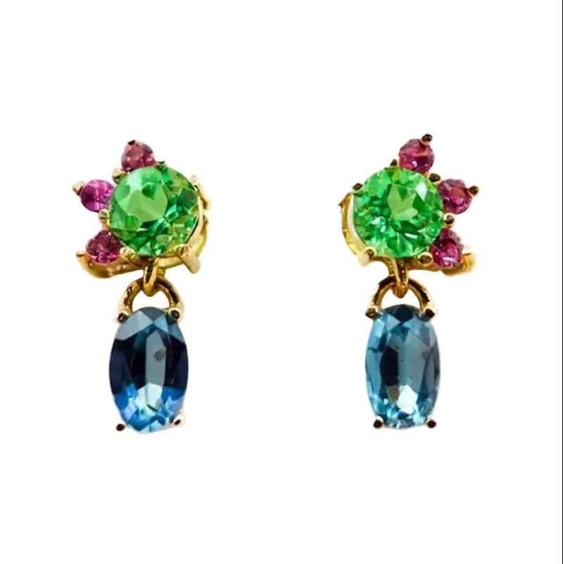 Aretes Gemas de colores
