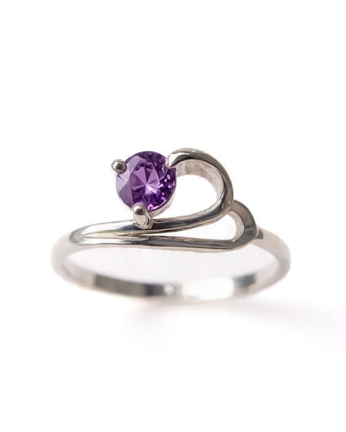 Anillo delgado amatista